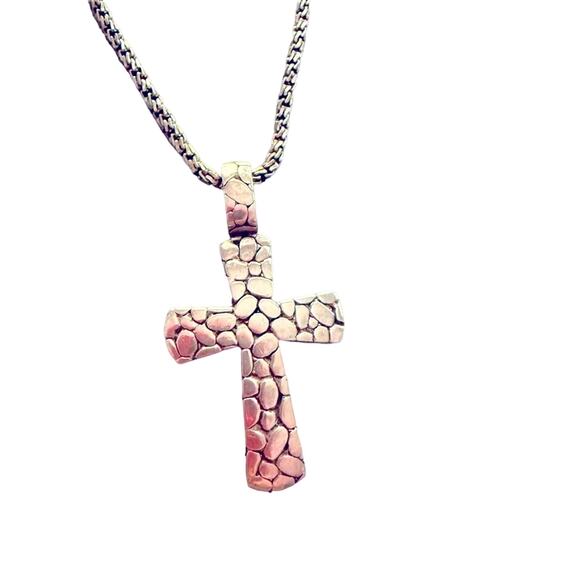 925 Sterling Silver Cross Pendant Necklace - Picture 1 of 9